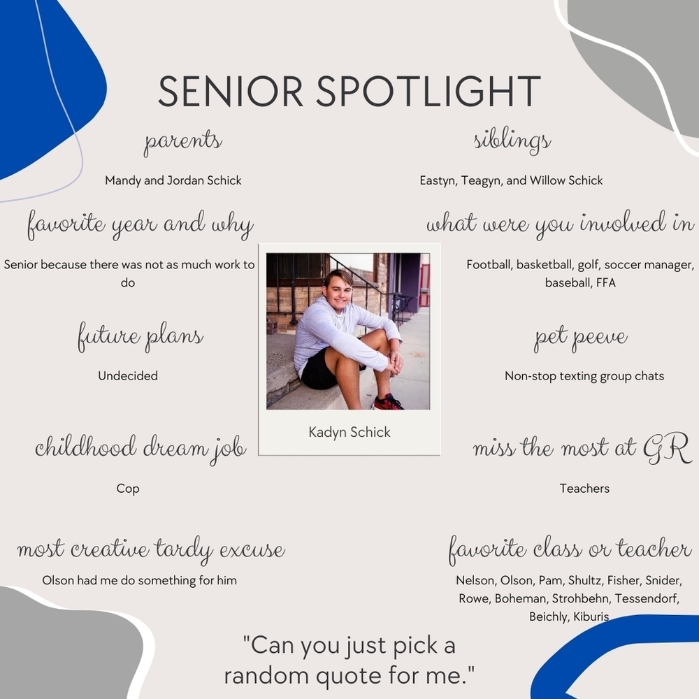Senior Spotlight -  Kadyn Schick