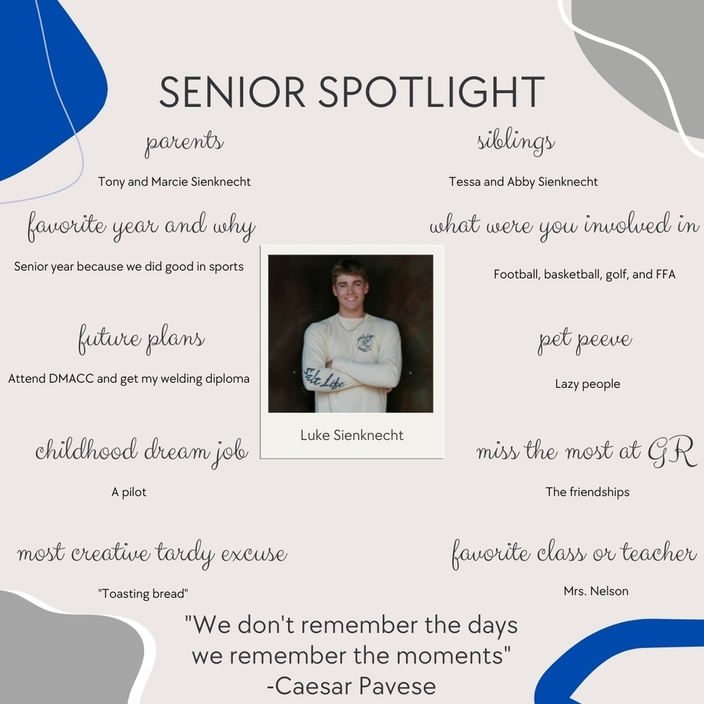 Senior Spotlight - Luke Sienknecht